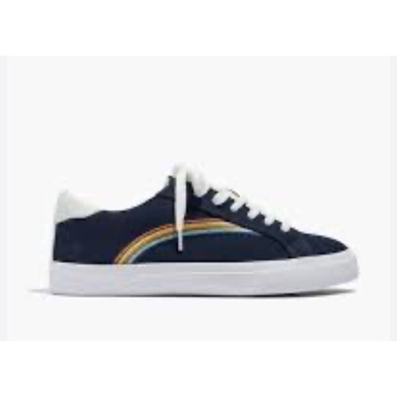 Madewell Sidewalk Low-Top Sneakers in Rainbow Embroidered Canvas Size 8 Casual - Picture 1 of 7
